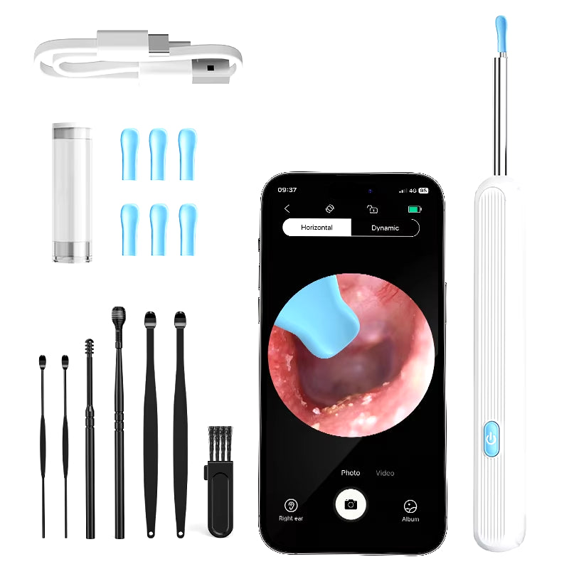 Smart Visual Ear Cleaner 1296P Ear Sticks Otoscope USB C Charging Endoscope Wax Removal Tool Earpick Mini Camera Health Care Set