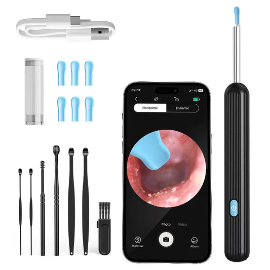 Smart Visual Ear Cleaner 1296P Ear Sticks Otoscope USB C Charging Endoscope Wax Removal Tool Earpick Mini Camera Health Care Set