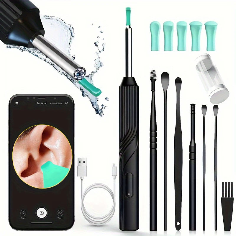 Smart Visual Ear Cleaner 1296P Ear Sticks Otoscope USB C Charging Endoscope Wax Removal Tool Earpick Mini Camera Health Care Set