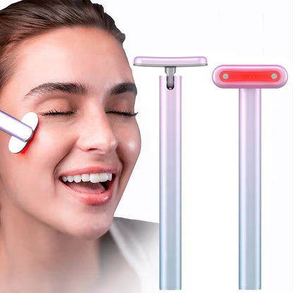 New 4 in 1 Facial Wand LED Red Light Therapy Facial Massage Tool EMS Face Massager Machine Skin Care Beauty Device for Face Neck