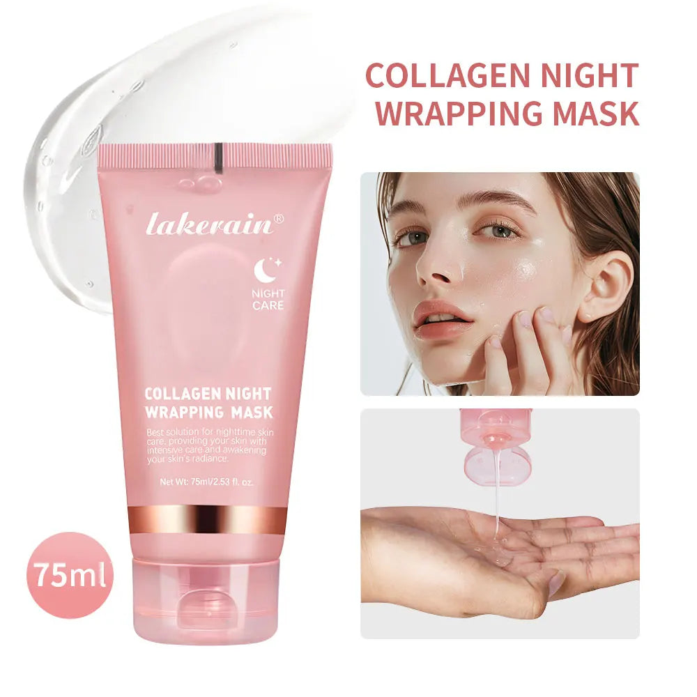 Night Collagen Wrapping Mask Rejuvenation Moisturizing Brightening Korean Face Mask Make Glowy Skin Elasticity Facial Mask